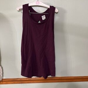 PINK size large cotton tank top. keyhole back. Maroon sport tank.